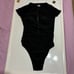 Cupshe Black Mock Neck Zipper Short Sleeve One Piece Swimsuit NWT Size XS