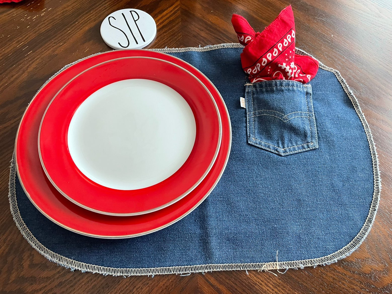 Levis Denim Jeans Placemats Set of 5