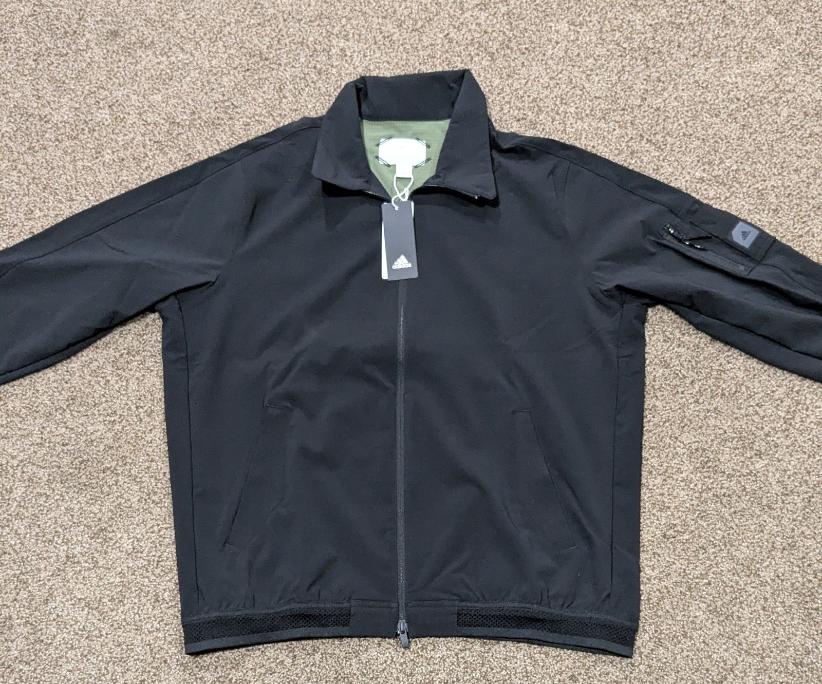 Adidas Men's Adicross Barracuda Full-Zip Black Golf Jacket Size Large