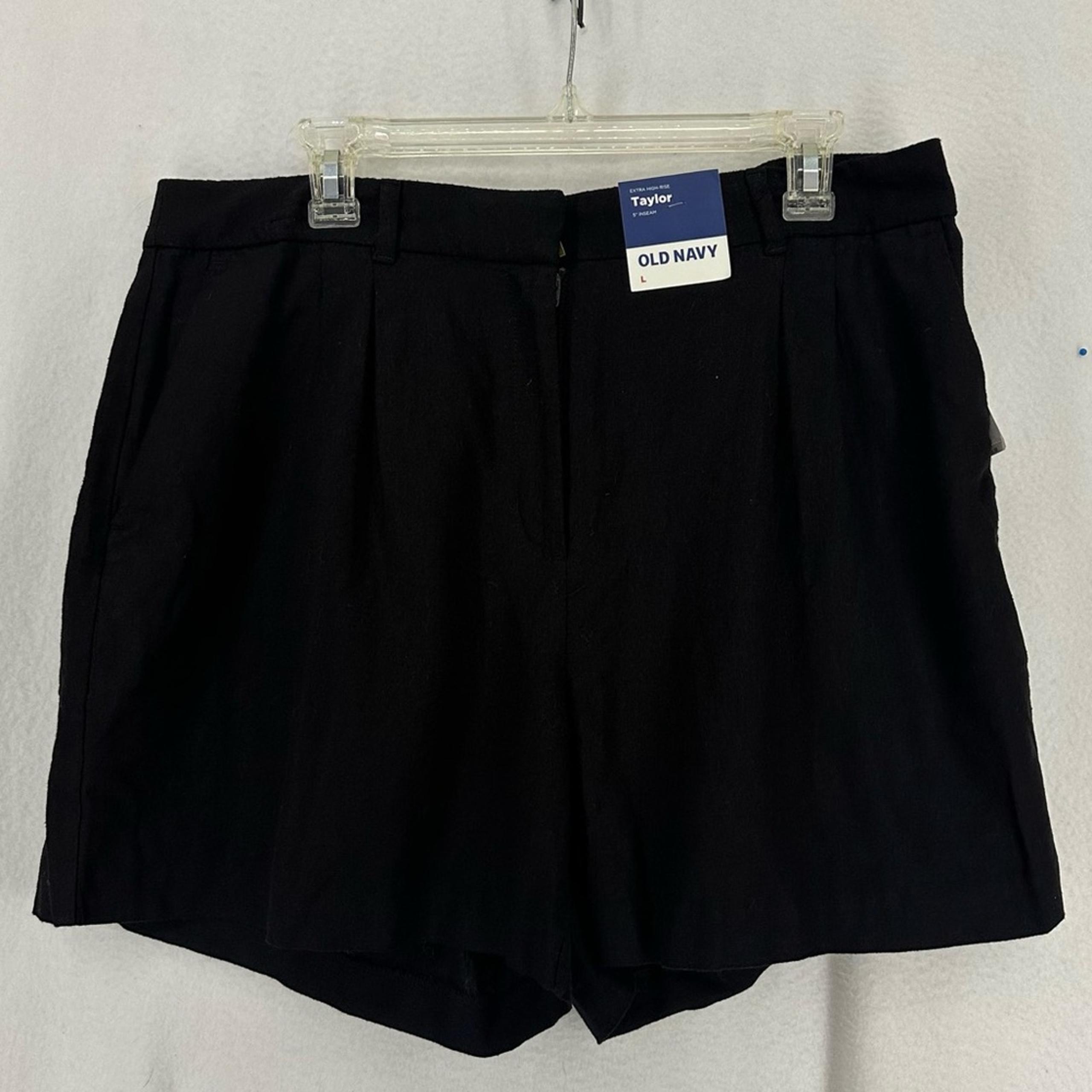 NWT Old Navy Taylor Extra High Rise Shorts Womens Large Black
