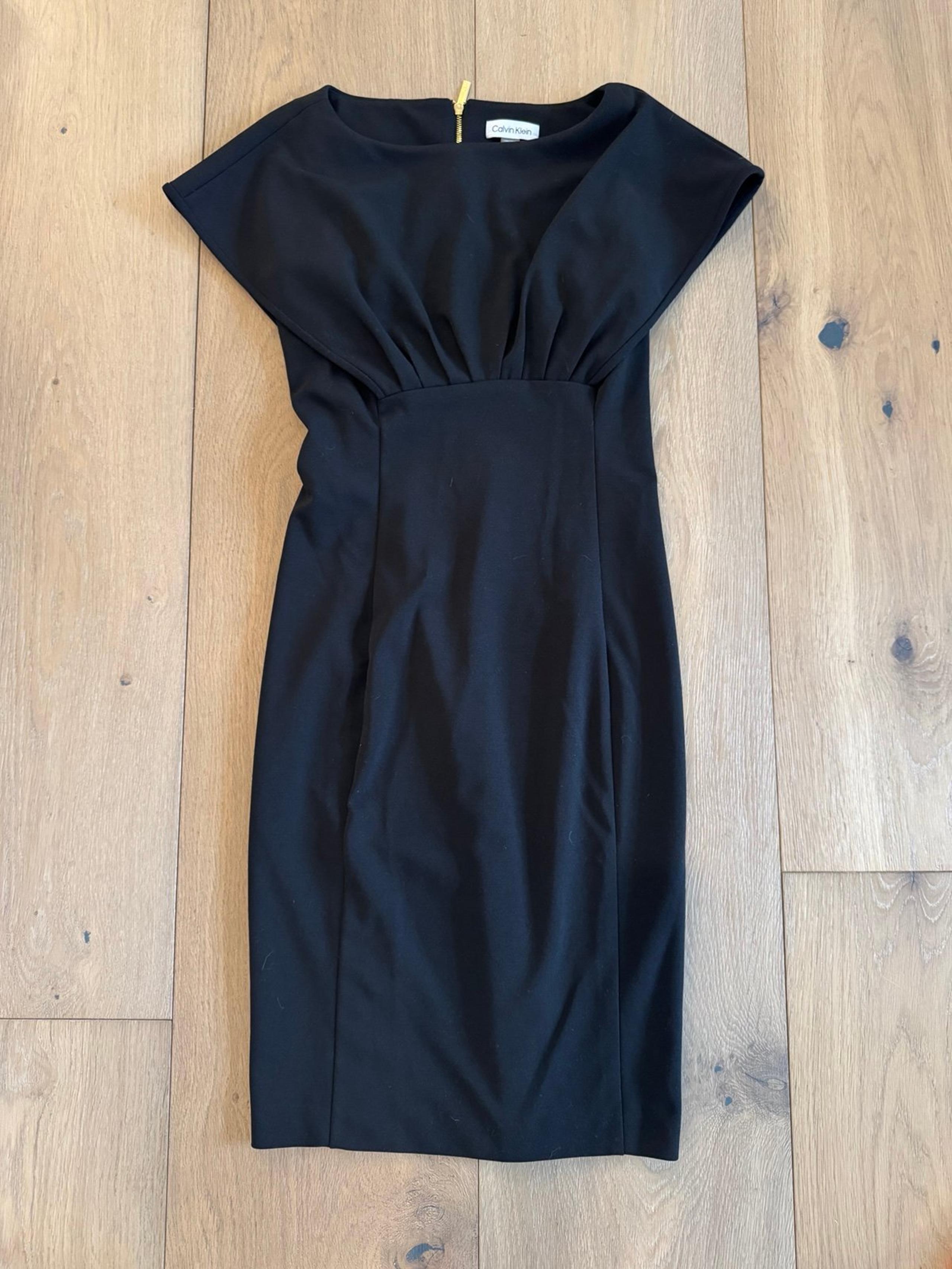 Calvin Klein Black Off Shoulder Gathered Dress
