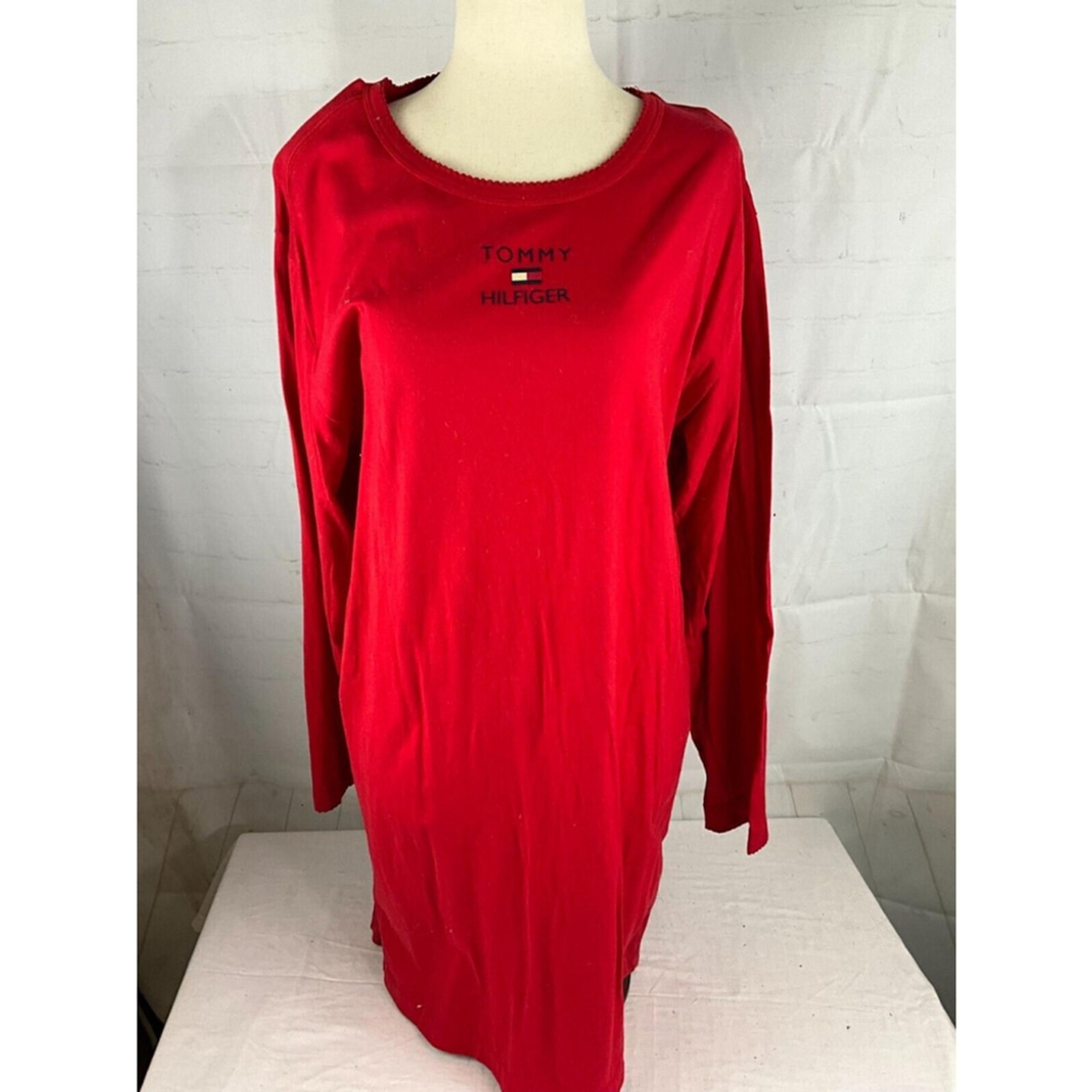 Women’s Tommy Hilfiger Long Sleeve T-Shirt Dress Size Large Round Neck Casual