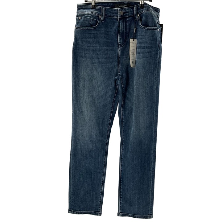 Liverpool Los Angeles Women Hi-Rise 5-Pocket Slim Leg Jeans Blue Denim Size 6/28