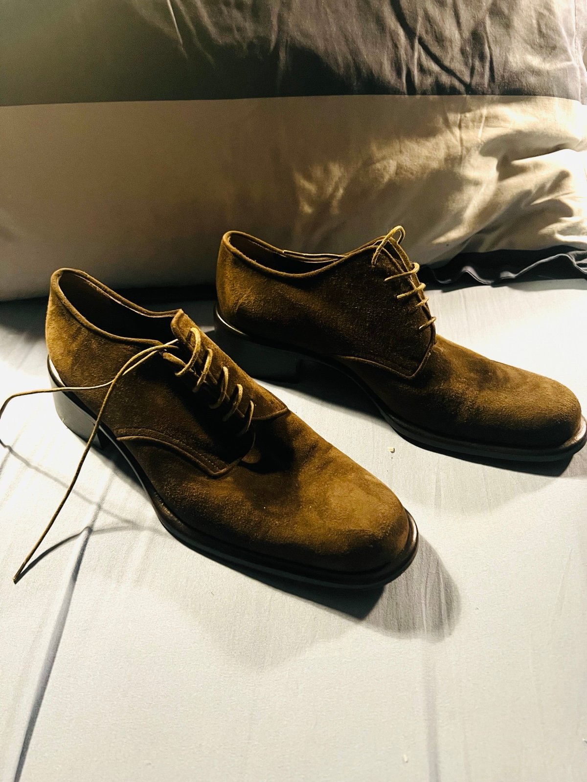 Prada brown suede oxfords