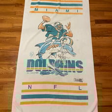 1988 80s Miami Dolphins Beach Towel vintage rare nfl football team Jack Davis Da