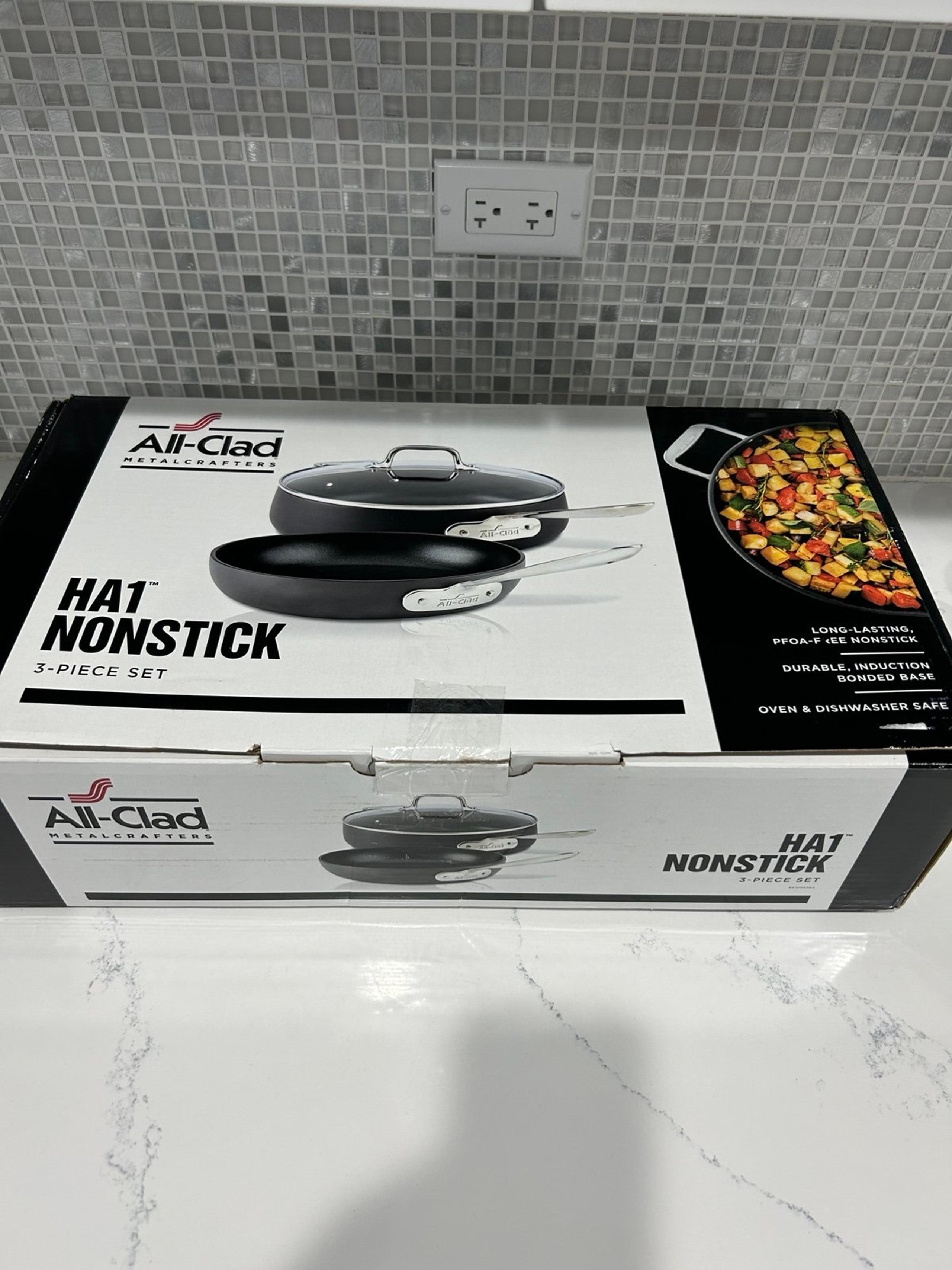 ALL CLAD HA1 Hard Anodized Nonstick Cookware, 2 Pc Fry Pan & Saute Pan w/Lid Set