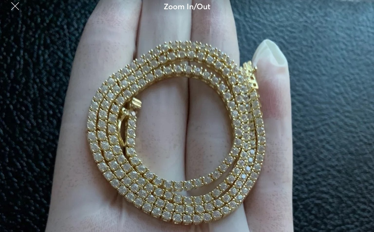 14k gold diamond tennis chain necklace