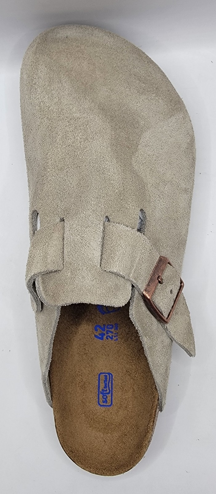 Birkenstock boston bs leather suede taupe color regular wide