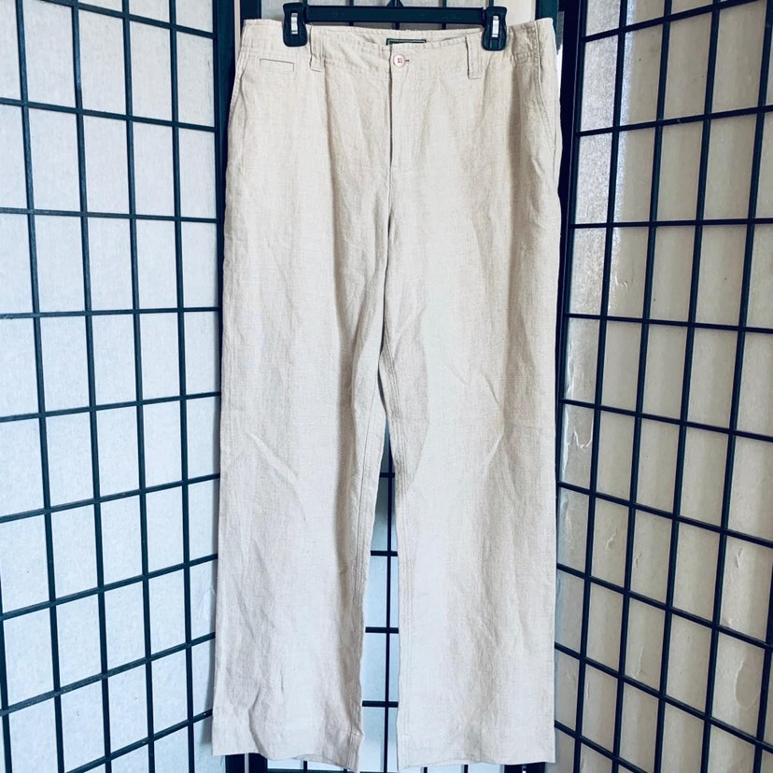 Eddie Bauer beige 100% linen pants 12