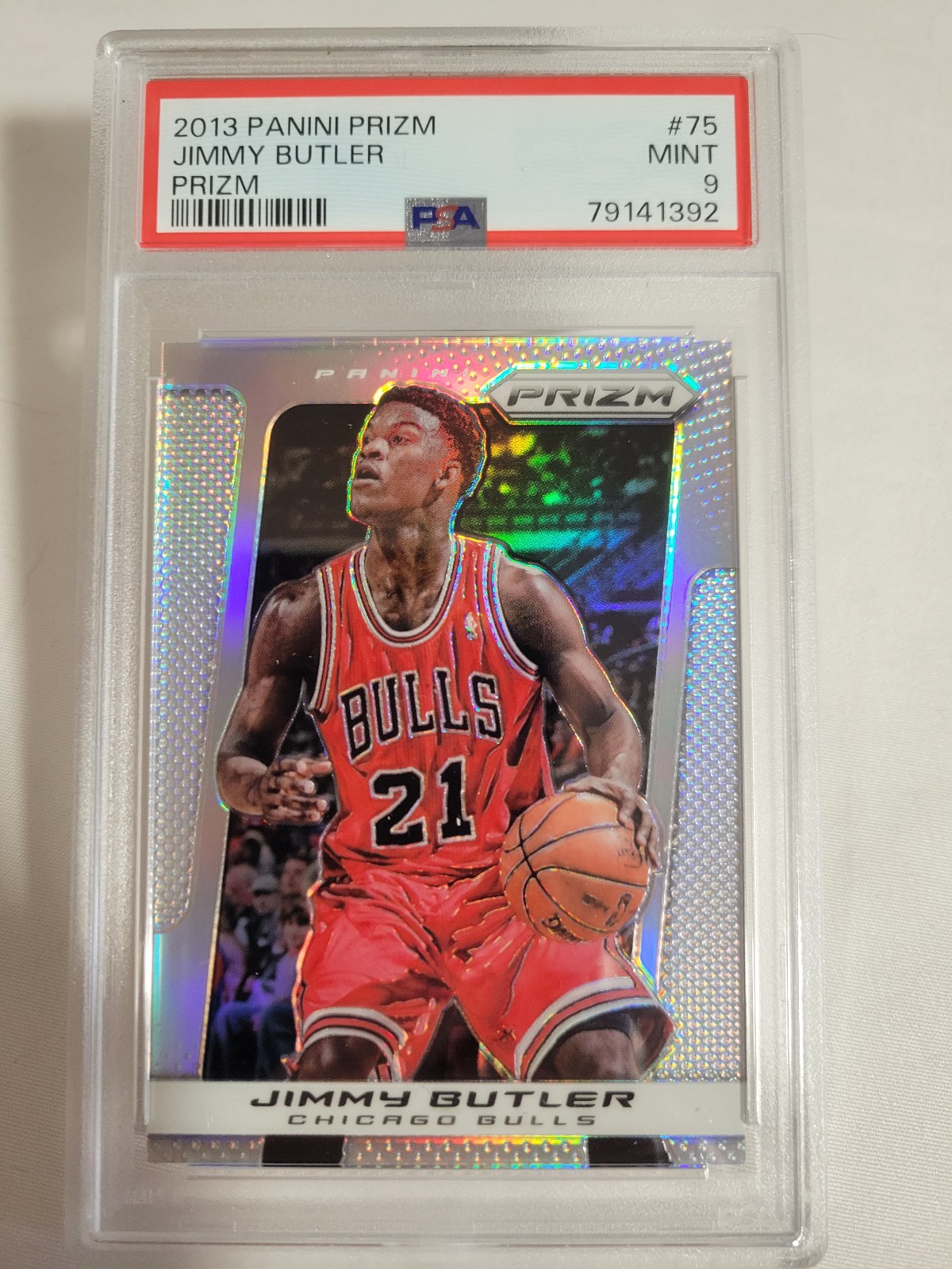 2013-14 Panini Prizm Jimmy Butler Silver Prizm #75 PSA 9 MINT 2nd Year Prizm