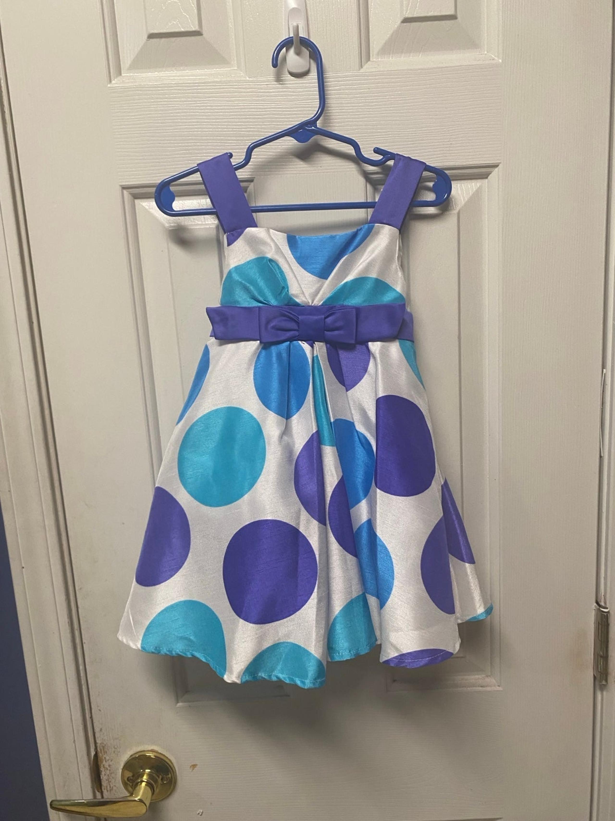 Rare Editions Polka Dot Party Dress purple and turquoise size 2T