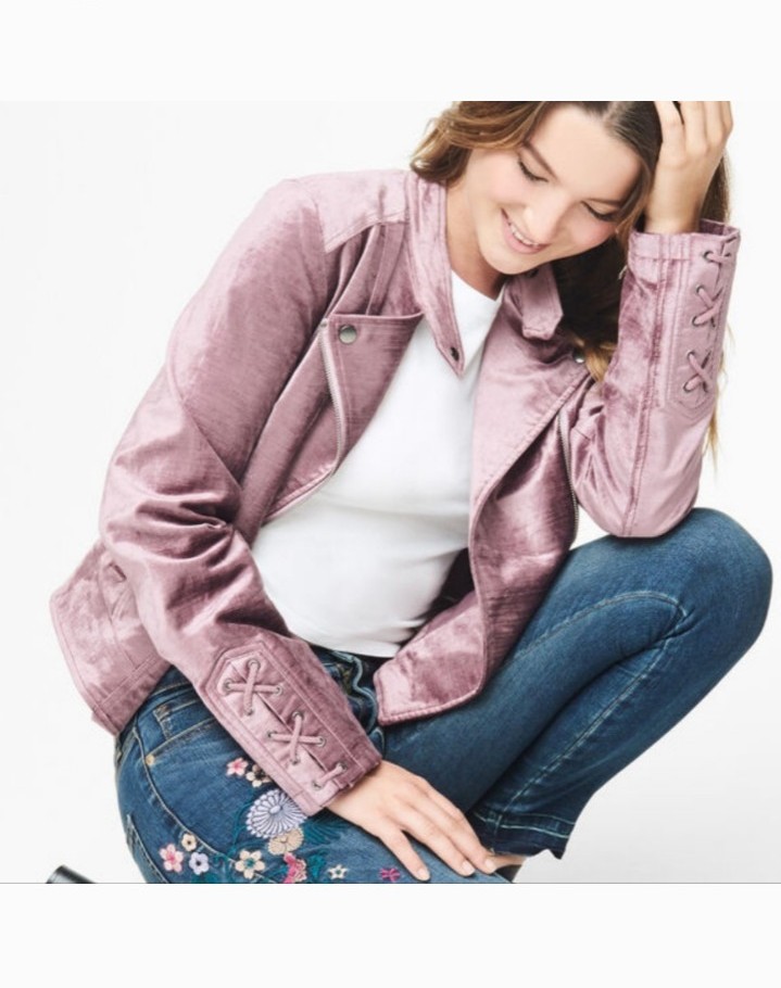 LIKE NEW! Aéropostale Velvet Purple Very Soft Moto Motorcycle Jean Jacket Medium
