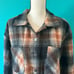 NWT ee:some Black & Orange Plaid Pocket Western Shacket Shirt Jacket Size S