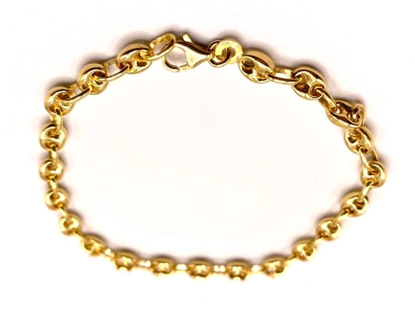 10K Gold Puff Chain Bracelet