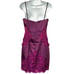 Laundry by Shelli Segal Purple Strapless Mini Dress Floral Crochet size 4 Y2K
