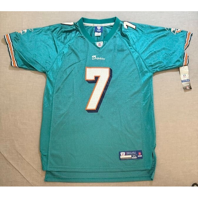 Miami Dolphins #7 Henne Reebok Jersey Boys XL Blue Short Sleeve Pullover.