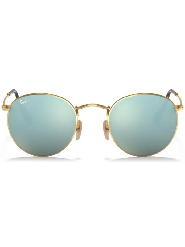 Ray-Ban ROUND Blue LENSES Gold Metal Sunglasses