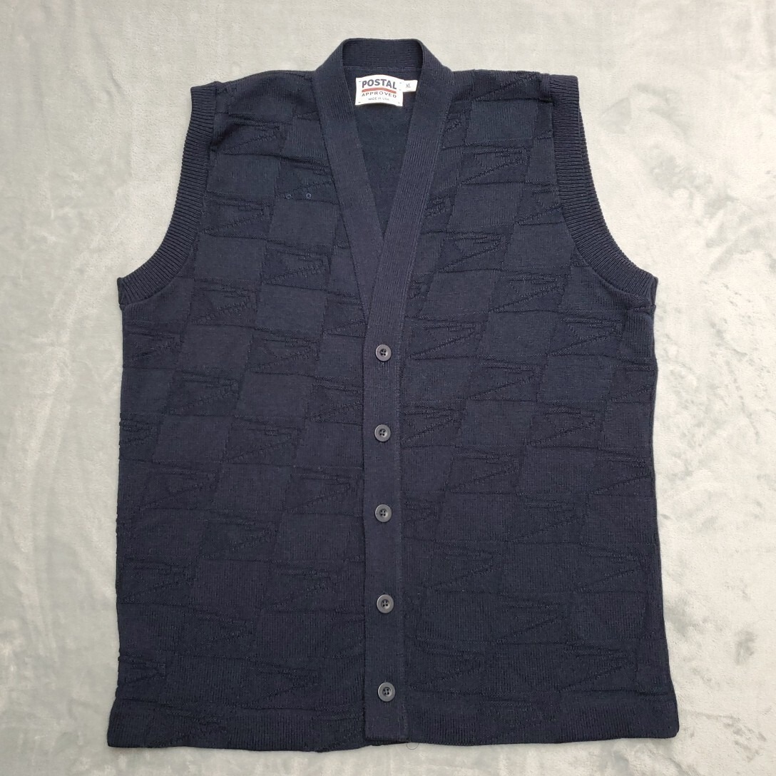 Vintage Jantzen Sweater Vest Mens L Brown Cable Knit V-Neck Cardigan Made in USA