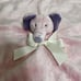 Elegant Baby Pink Purple Elephant Security Blanket Lovey Lovie Satin Back Bow