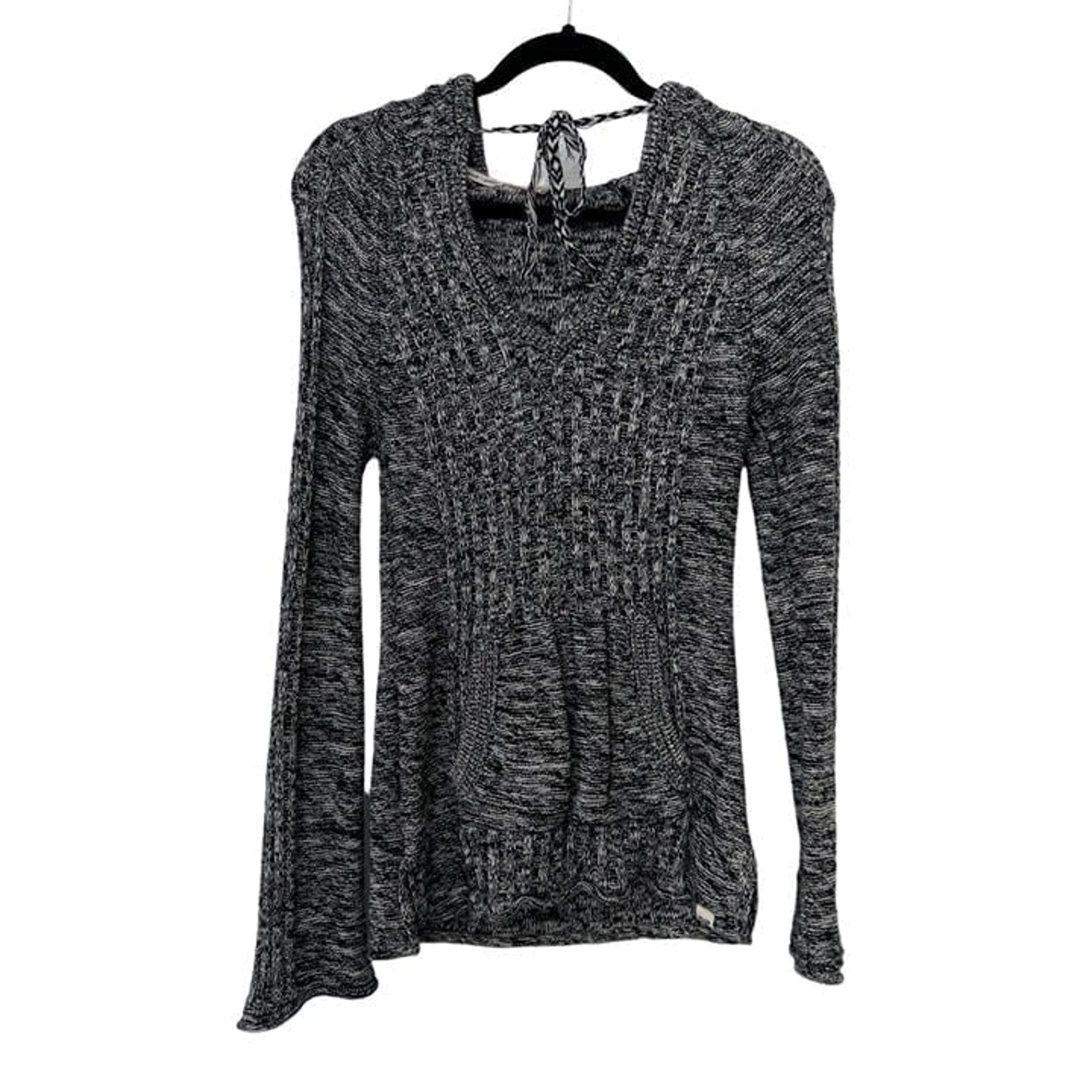 Roxy dark gray long sleeve hooded gray pullover womens sweater Size: M