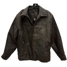 EUC Black Classic Lined Faux Leather Jacket Coat Bomber Moto Jacket Size M