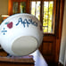 VintageChapparral Pottery Large Apple Bowl 11.5 Sponge Edge