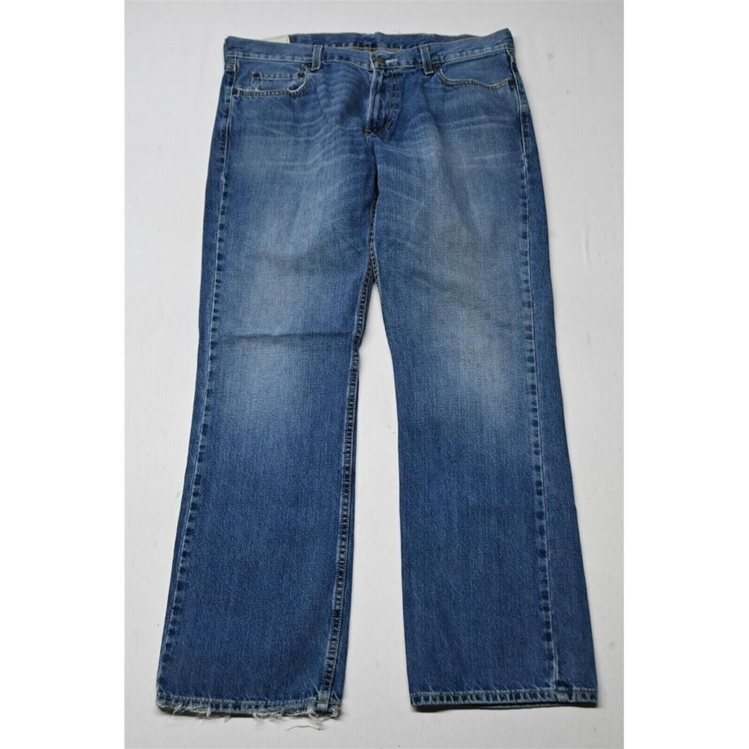 Hollister 36x32 Bootcut Light Wash Distressed Cotto Denim Mens Jeans