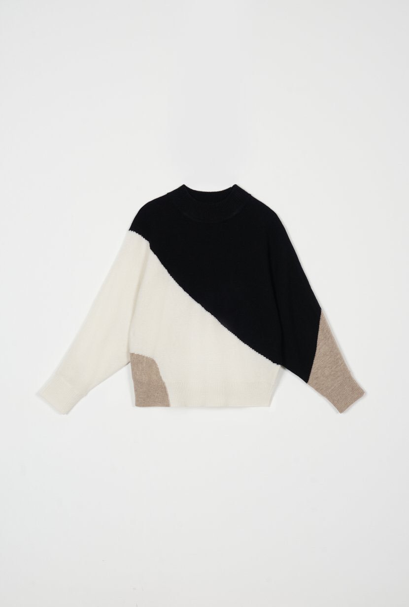 Petite Studio meredith wool sweater - black & white
