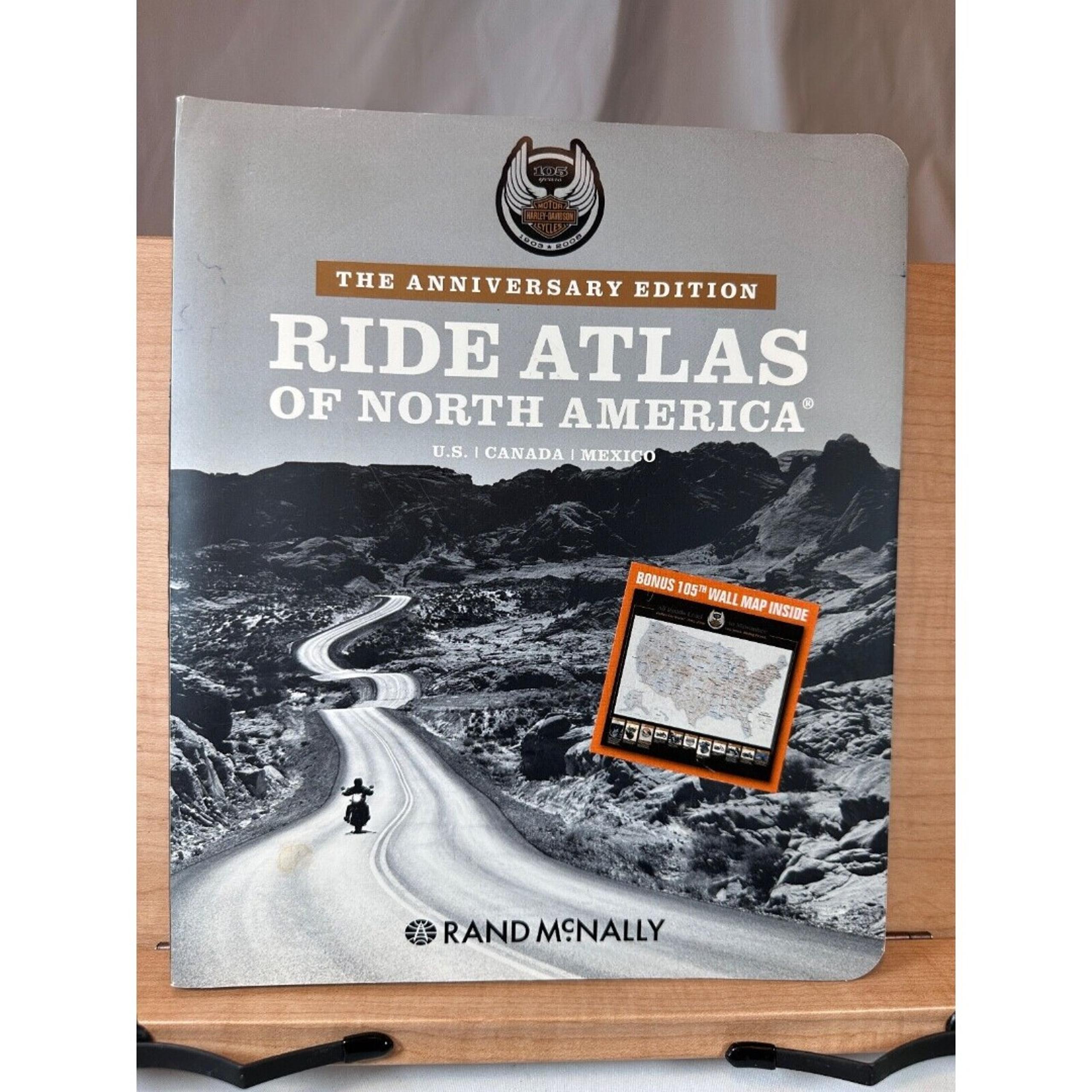 Ride Atlas of North America H-D Anniversary Edition W/ Wall Map, Motorcycle Law