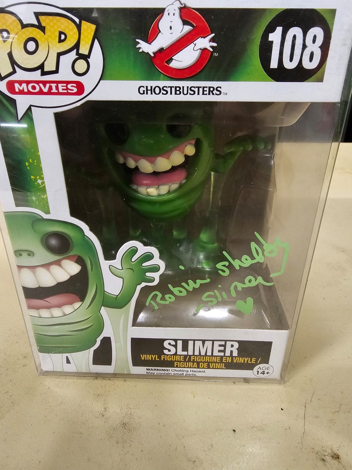 Funko Pop #108 Ghostbusters Slimer Autographed
