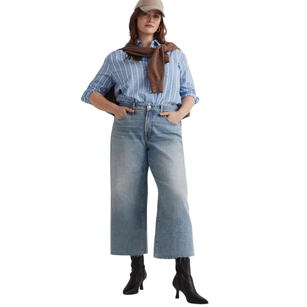 Madewell The Perfect Vintage Wide-Leg Crop Jean Altoona Wash NO603 size 32