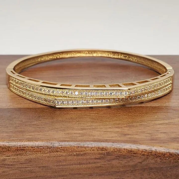14K Gold 7 Womens 2ct Diamond Bangle Bracelet Ladies New 14 K Silver Jewelry