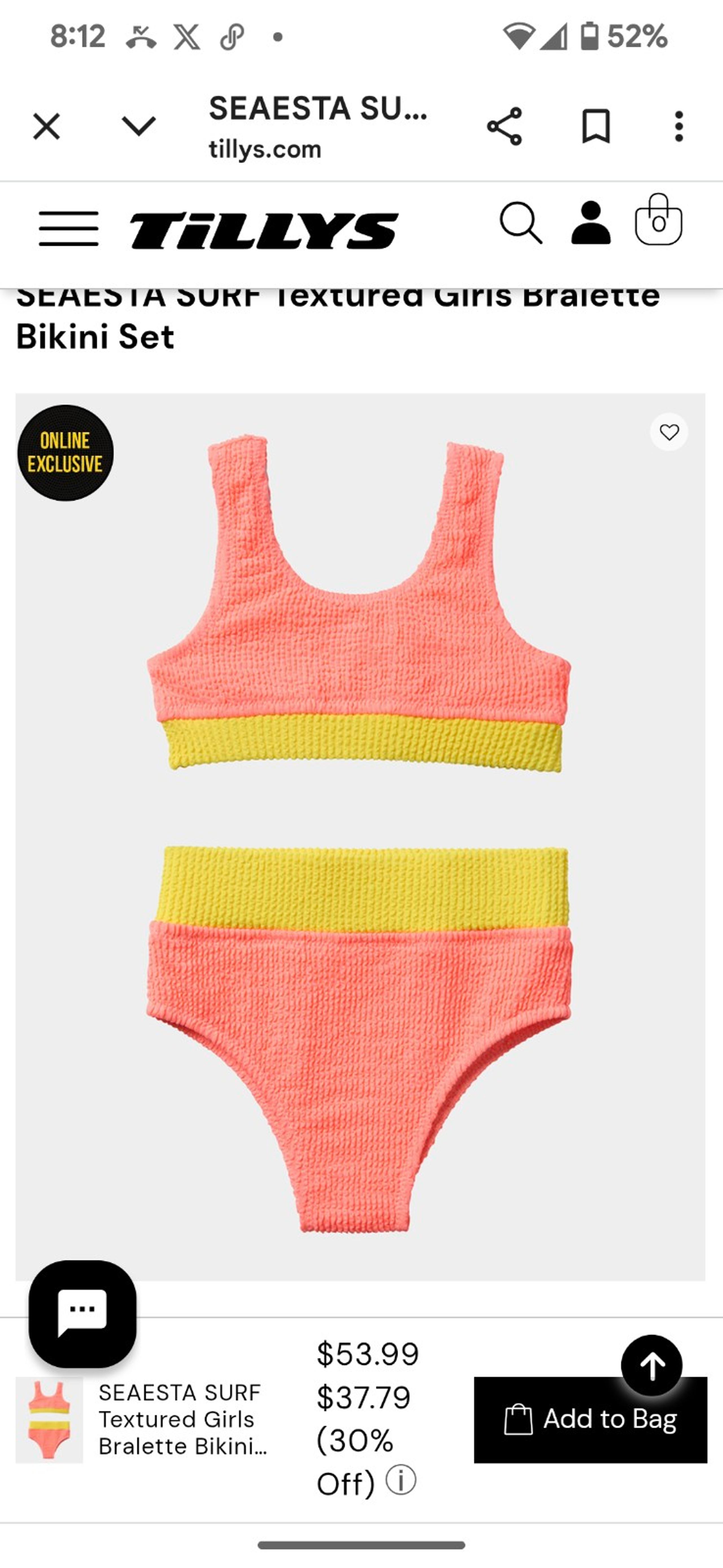 Crinkle Color Block 2 Piece Swimsuit.