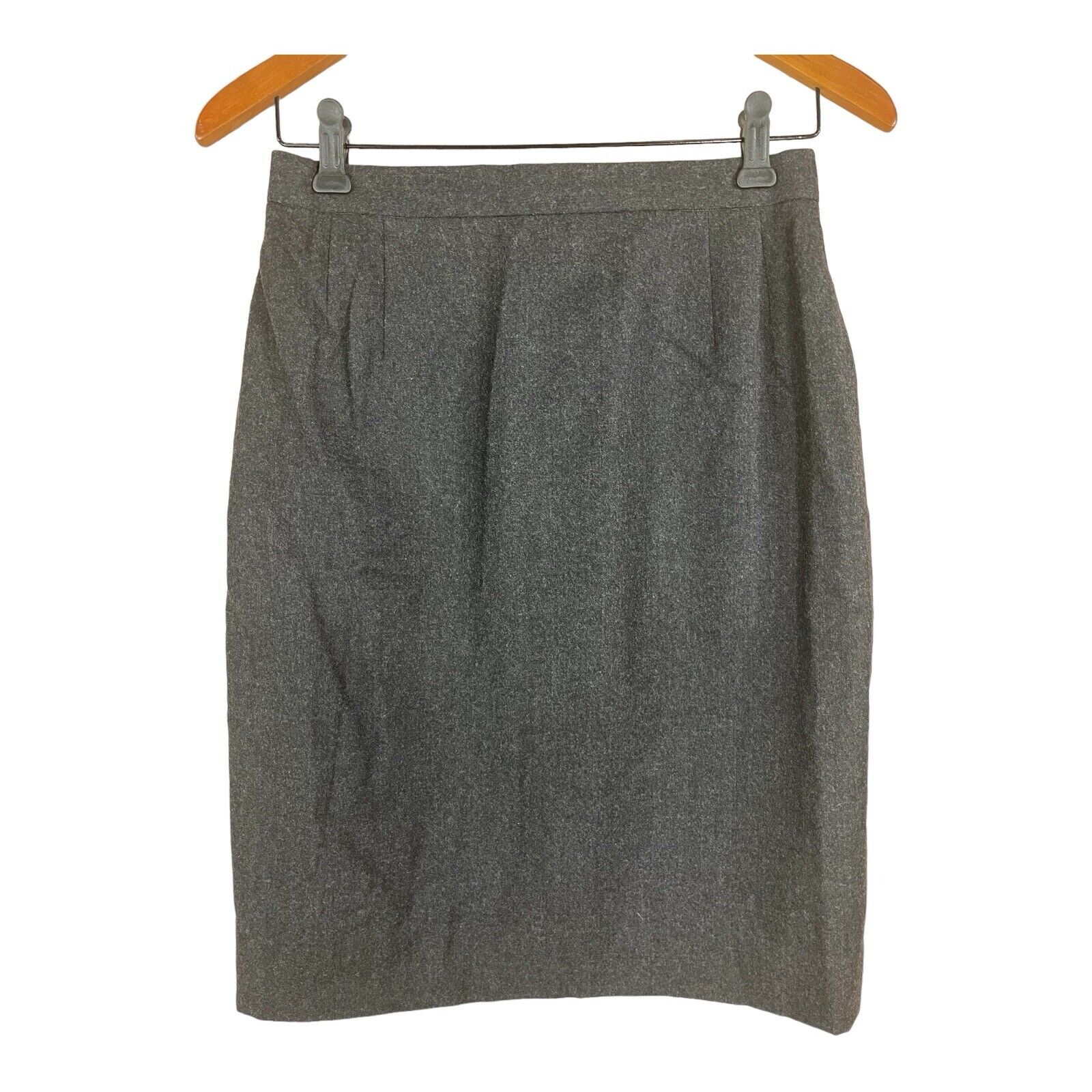 Escada Gray Virgin Wool Cashmere Blend Pencil Skirt Size 38 Medium