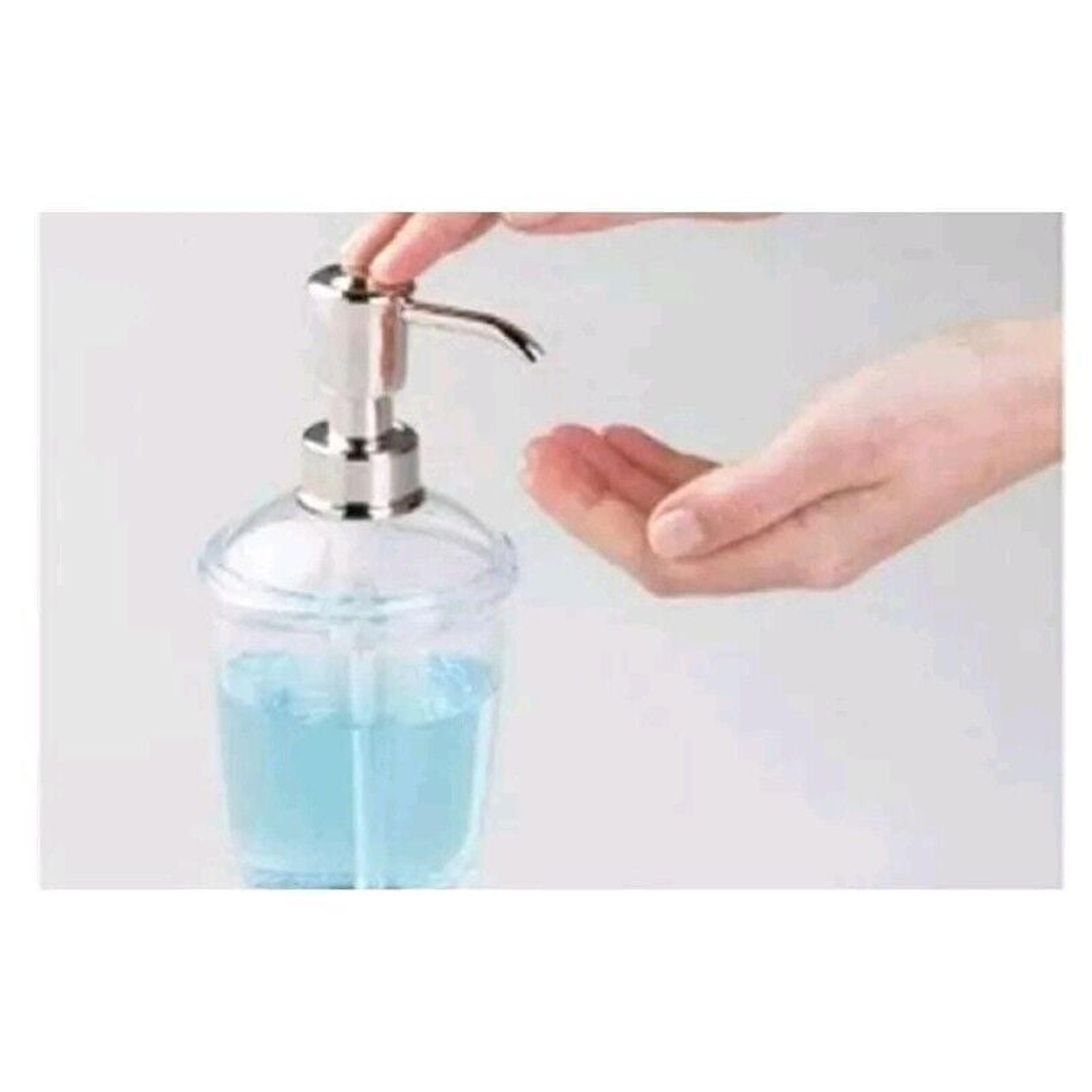 NEW Soap Dispenser 12 Oz  Clear and Chrome Plastic IDESIGN Bathroom Kitchen
