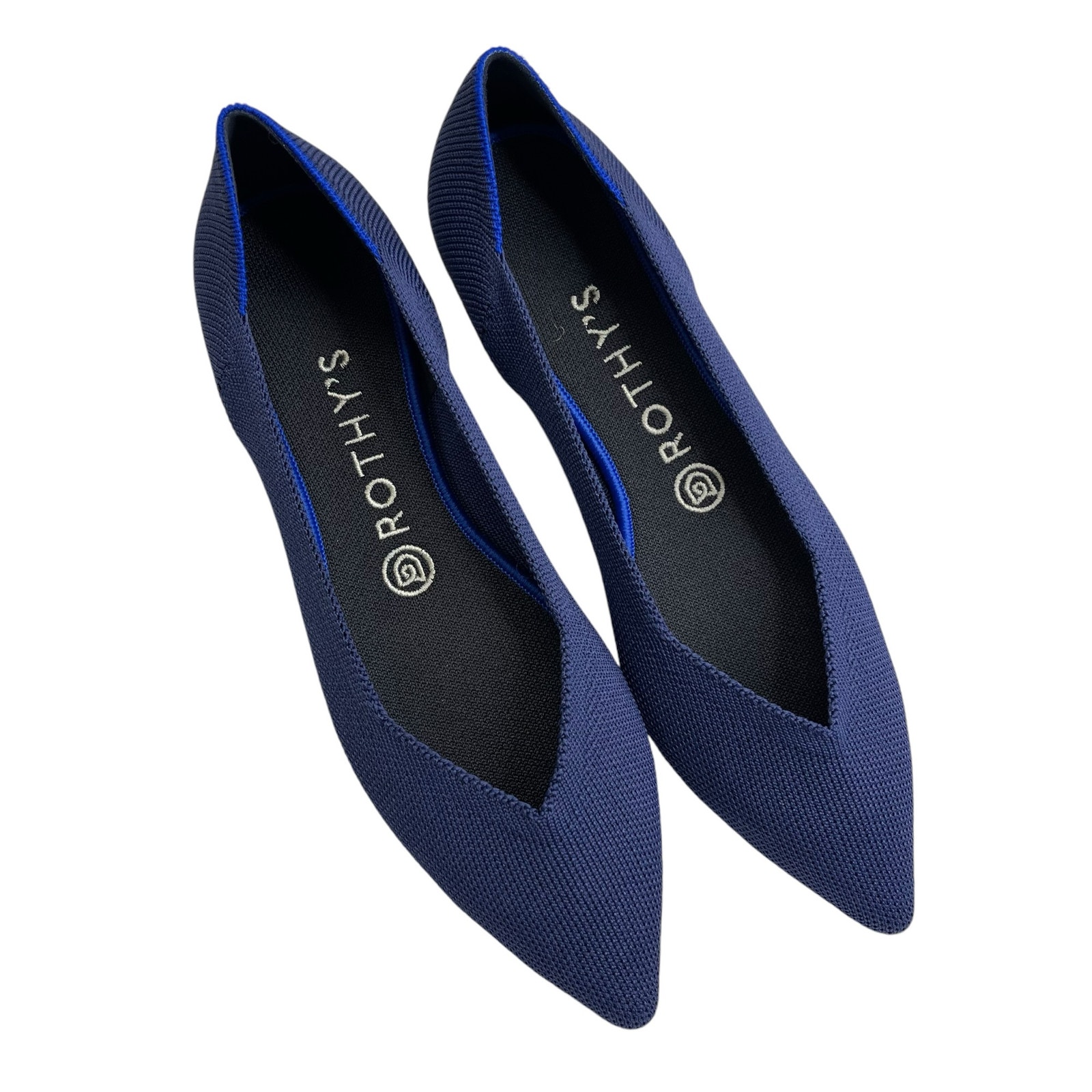 Rothy's The Point Womens 8.5 Blue Birdseye Flat Shoes