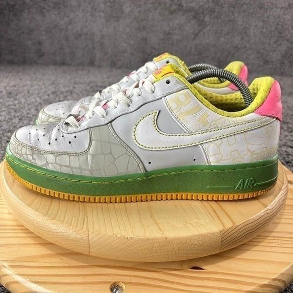 Nike Air Force 1 Premium '07 Grey Azure Sneakers Women 11.5 Leather Low Top Shoe