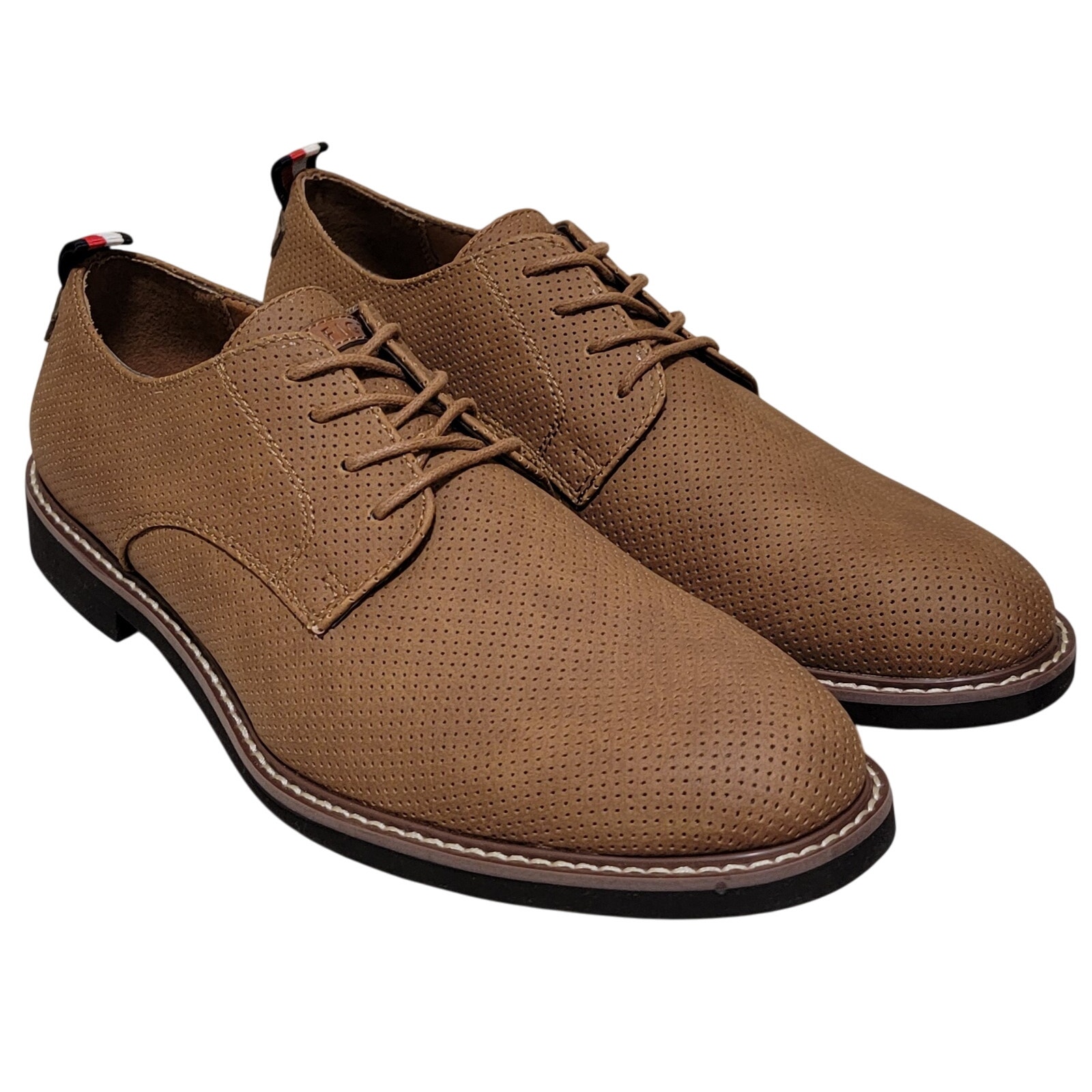 Tommy Hilfiger Men Garson 6 Derby Oxfords Size US 9.5M Light Brown Suede Leather