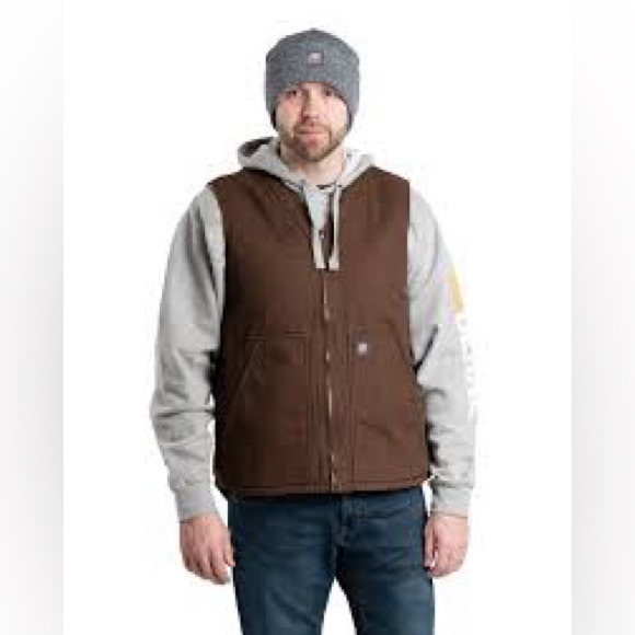 Berne high country vest Sherpa lined v-neck duck vest men’s size XL work wear