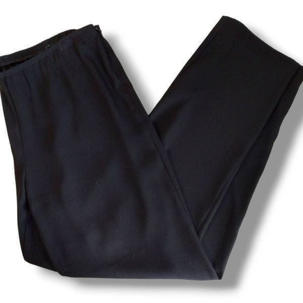 Eileen Fisher Womens Pant Sz Medium Black Crepe Straight Dressy Business