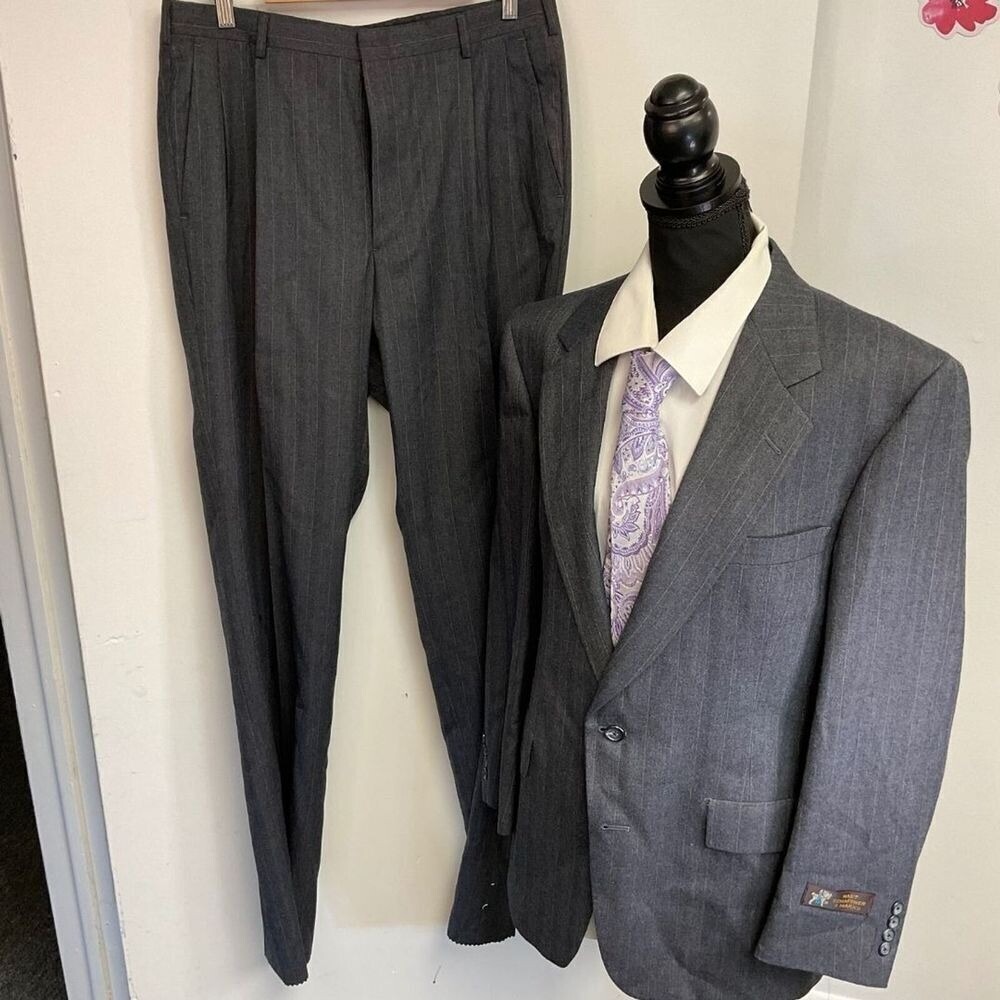 NWT Hart Schaffner Marx vintage 40R Pinstripe Suit Two-Piece Blazer Pants 80