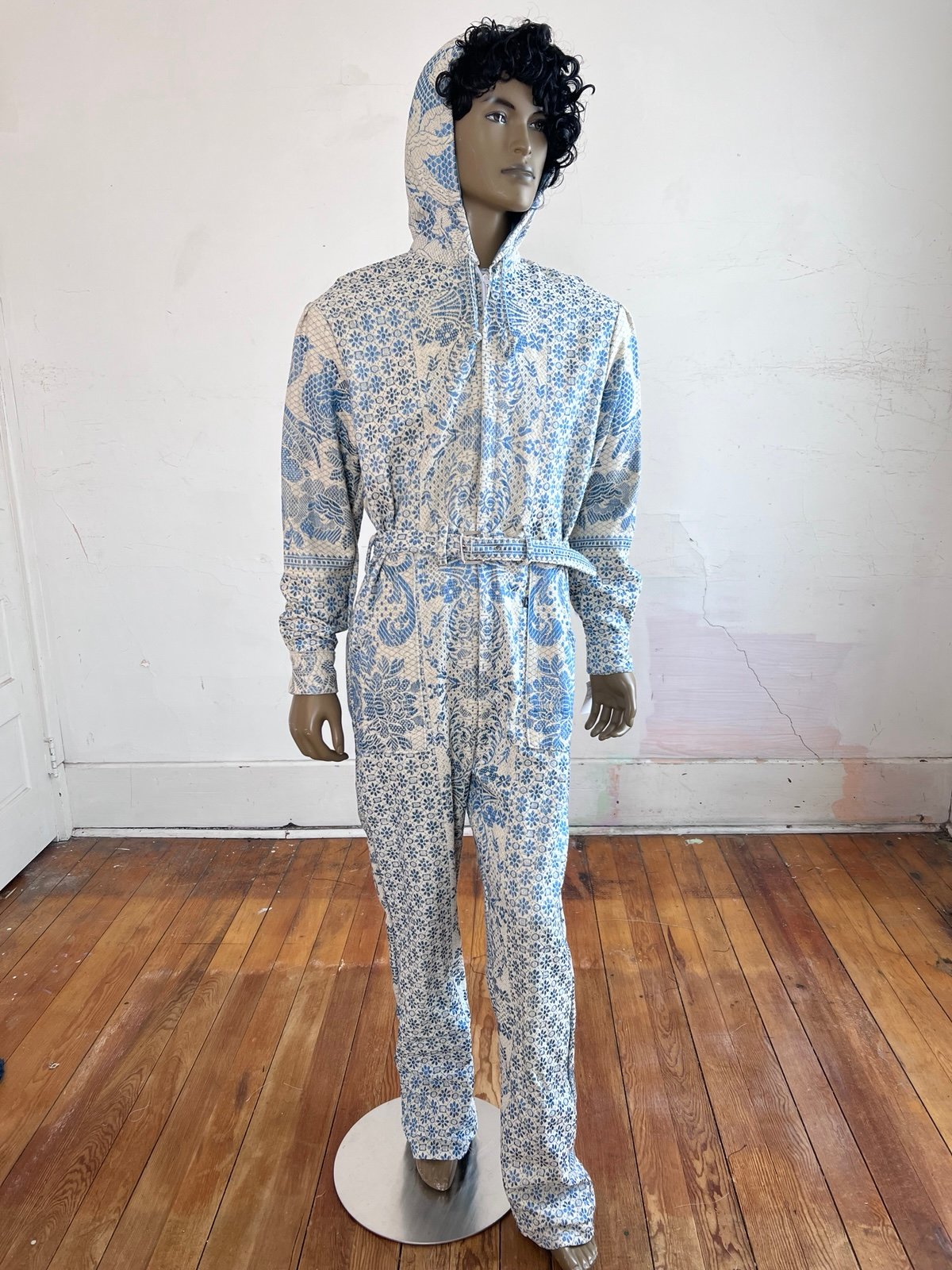 Men’s Brocade Jumpsuit Hoodie L by A Herman USA