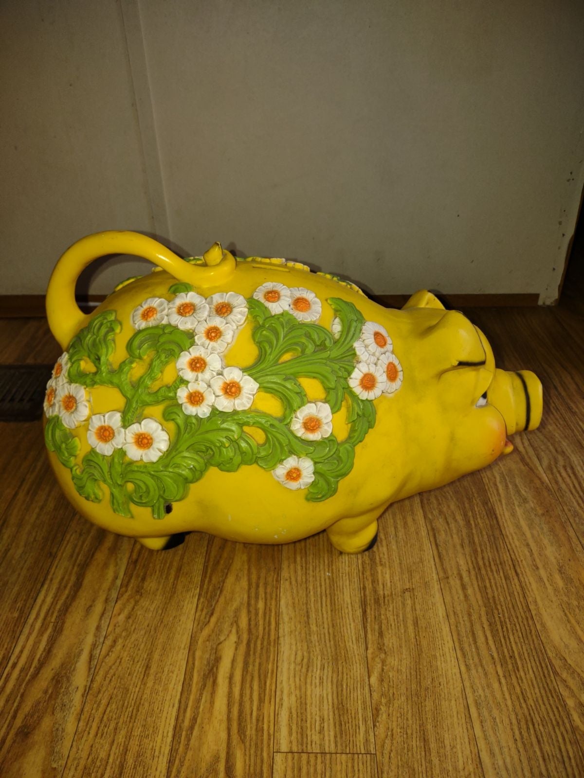 1976vintage Pig Bank floral Universal Statue