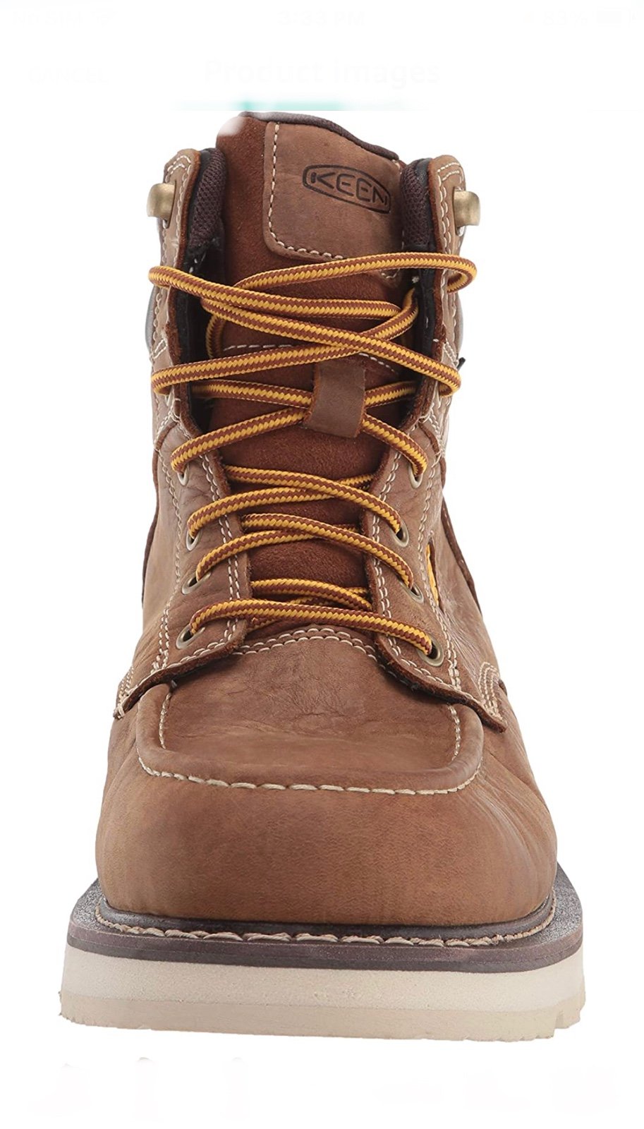 KEEN Utility Men's Cincinnati 6 Soft Toe Waterproof Work Boot, Belgian/Sand 14E