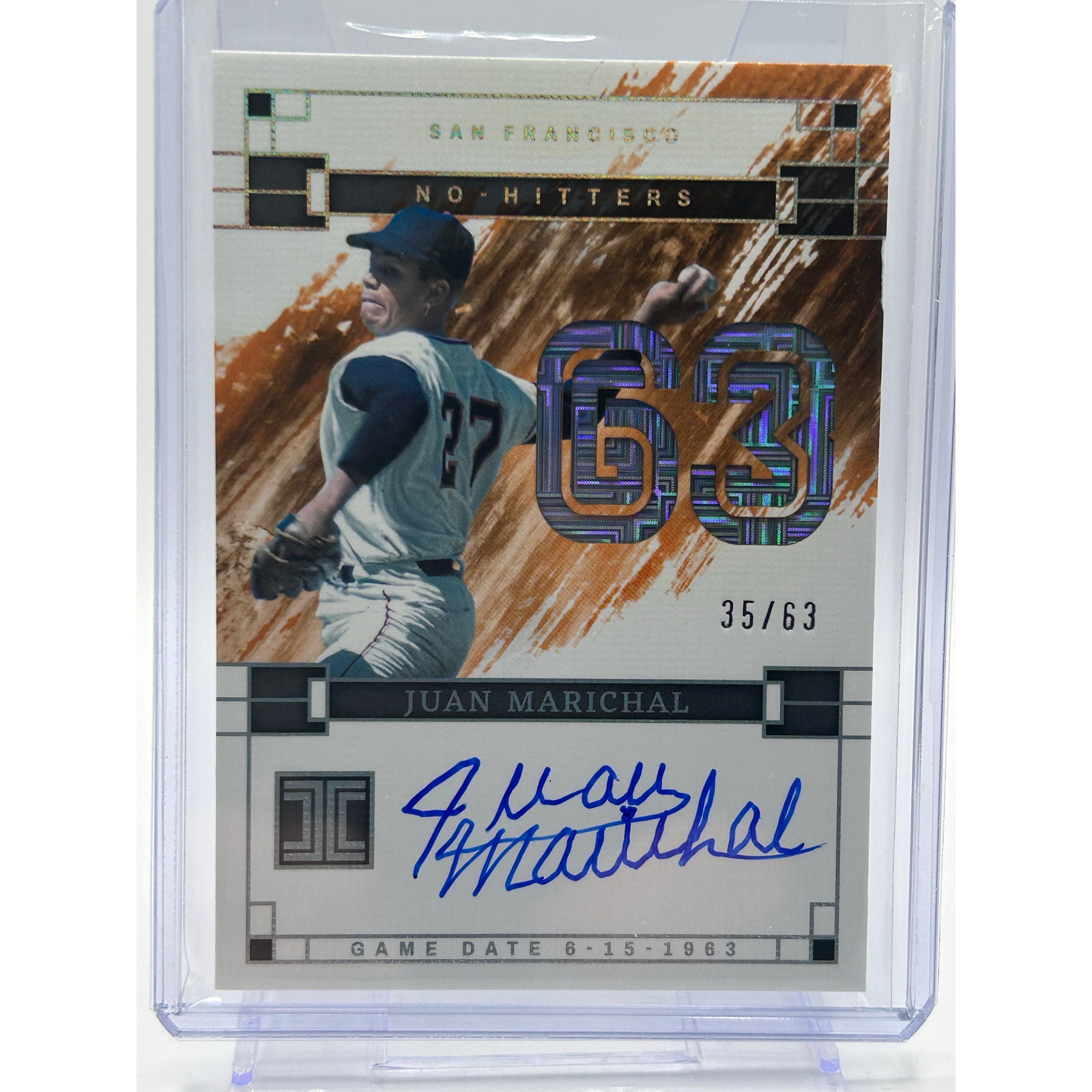 2024 Panini Impeccable Juan Marichal Game Date 6-15-63 No Hitter Auto /63 Giants