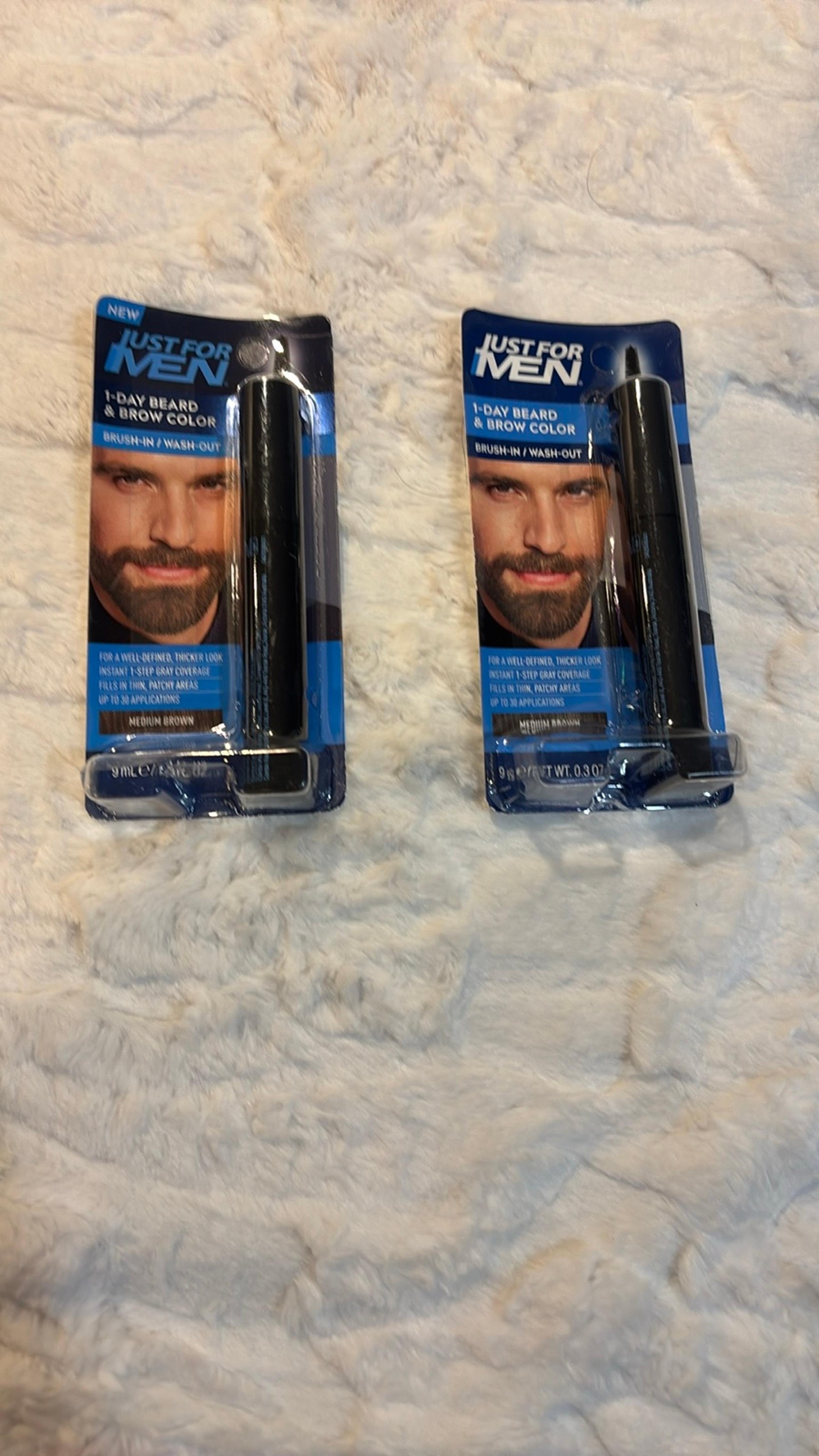 Just for Men 1- Day Beard & Brow Color. Bundle of 2 . NEW. Medium Brown .