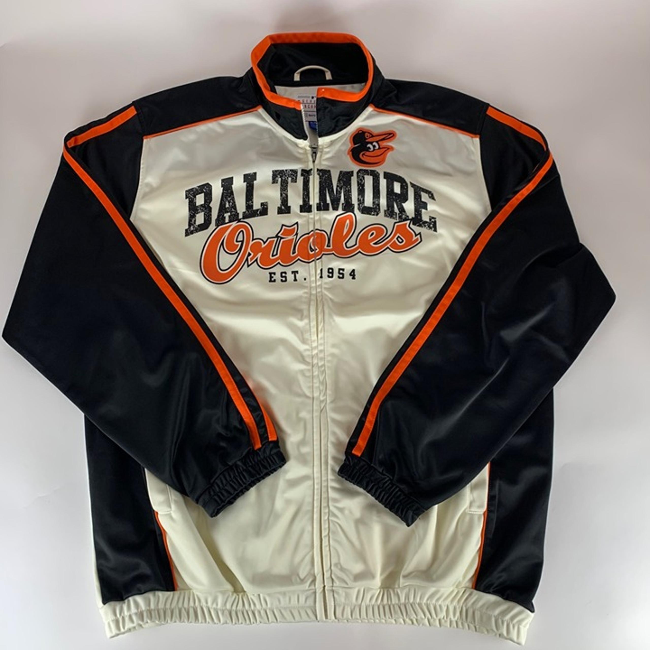 Baltimore Orioles MLB Cream Black Orange G-III Track Jacket New Mens XL
