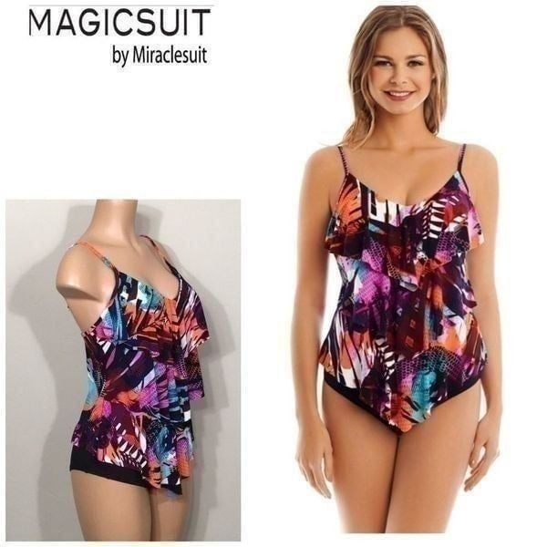 MagicSuit by Miraclesuit multicolored tankini top. 10