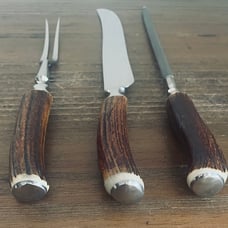 Ashberry of Sheffield Carving Set with Horn Handles