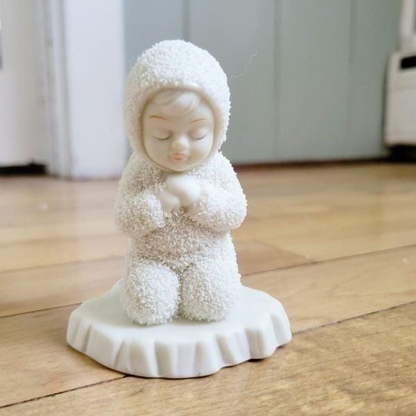 Vintage Department 56 Winter Tales Now I Lay Me Down to Sleep Snowbaby